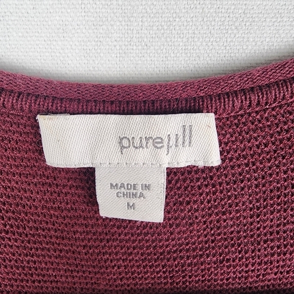 J Jill Pure Waffle Knit Sweater Womens Pullover Long Sleeve V Neck Size Medium - Picture 3 of 6